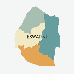 Eswatini vector map with administrative divisions