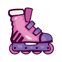 pink skate pop art icon