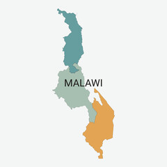 Malawi vector map with administrative divisions