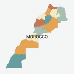 Morocco vector map with administrative divisions
