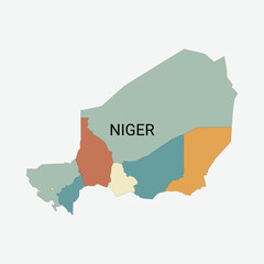 Niger vector map with administrative divisions