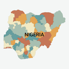 Nigeria vector map with administrative divisions