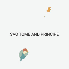 Sao Tome and Principe vector map with administrative divisions