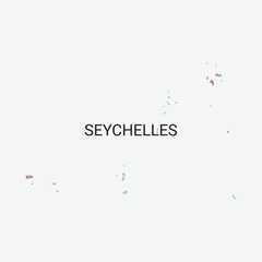 Seychelles vector map with administrative divisions