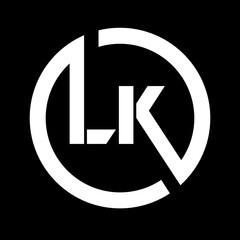 LK letter logo design on black background Initial Monogram Letter LK Logo Design Vector Template. Graphic Alphabet Symbol for Corporate Business Identity