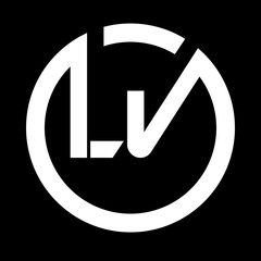 LV letter logo design on black background Initial Monogram Letter LV Logo Design Vector Template. Graphic Alphabet Symbol for Corporate Business Identity
