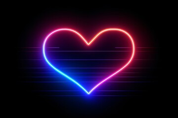 Radiant neon glowing heart sign