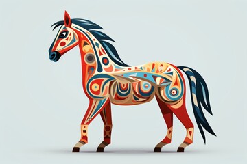 Colorful vector illustration of a horse