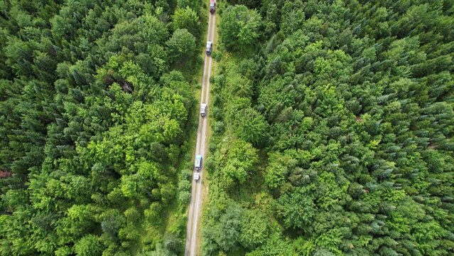 Adventure excursion through North Maine Woods, drone