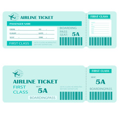 Airplane ticket for first class flight