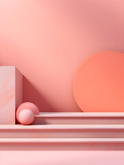 Abstract scene background. Cylinder podium on pink background. product display and studio showcase with podiums.