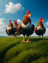 Fototapeta premium rooster and hen