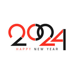 Happy New year 2024 text design.2024 concept.Modern New Year design for banner,social network,cover and calendar.Vector illustration isolated on white background.