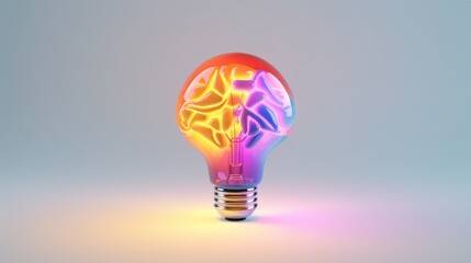 light bulb symbolizing the human brain with ideas