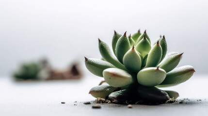 Fototapeta premium Flower placed in front of a solid white color background
