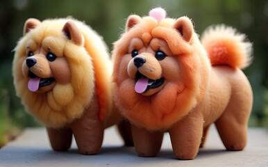 Chow Chow Dog Felt Craft_
