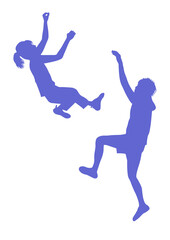 ボルダリングをする男女イラスト