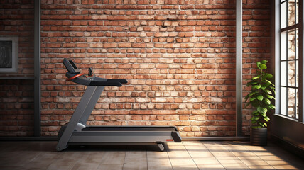 modern fitness interior with treadmill