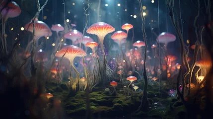 Fototapeten Enter a world of dreams and fantasies in this abstract scene, where surreal landscapes and magical creatures transport you to an enchanting realm. © Justlight