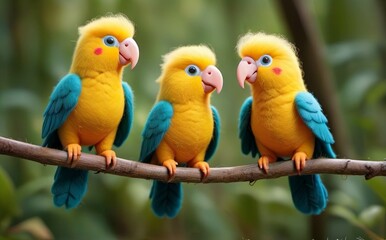 Fototapeta premium Yellow-Naped Amazon Parrots Toy