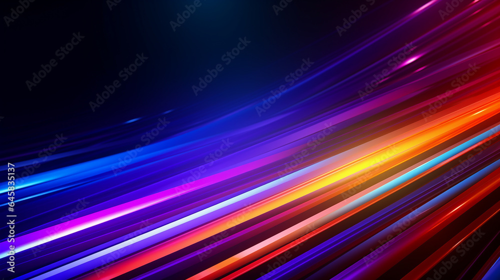 Wall mural 3d neon abstract colorful wavy symmetry background banner or header graphic element