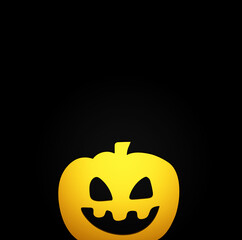 Czarne tło z dynią Halloween