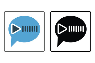 Video Chat Bubbles Icon. Icon related to Communication. Suitable for web site design, app, user interfaces. Solid icon style. Simple vector design editable