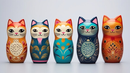 Cats - matryoshka dolls. Russian nesting dolls