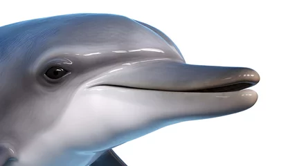 Rolgordijnen dolphin head macro close-up, isolated on white background, copy space © Sunshine Design