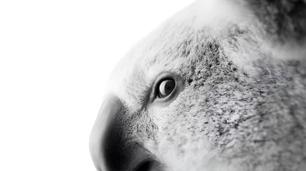 Fototapeten koala head macro close-up, isolated on white background, copy space © Sunshine Design