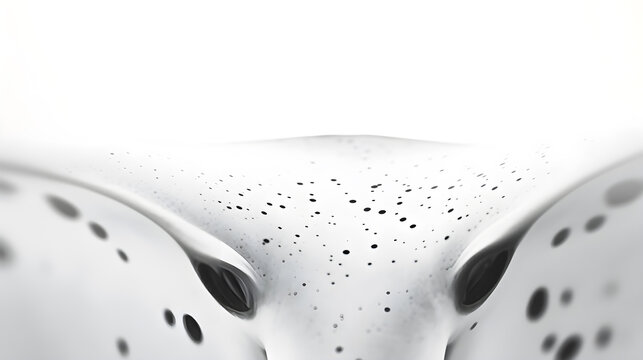 white spotted stingray head close-up, isolated on white background, copy space