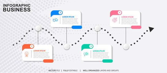 Presentation business infographic template with 4 options. Vector illustration.
