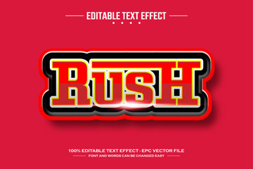 Rush 3D editable text effect template