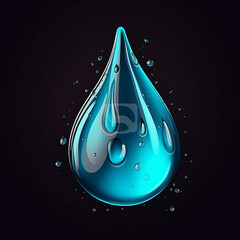 Big drop of dripping water. Generative AI
