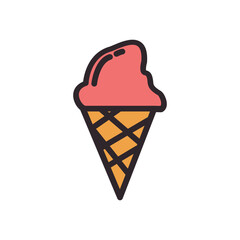 ice cream icon color style vector