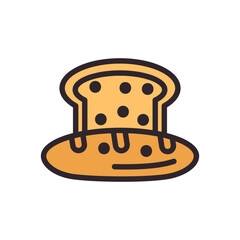 bread icon color style vector