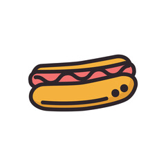 hot dog icon color style vector