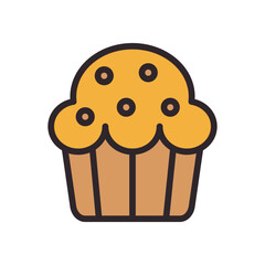 cup cake icon color style vector