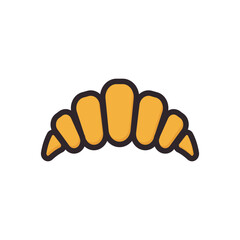 croissant icon color style vector