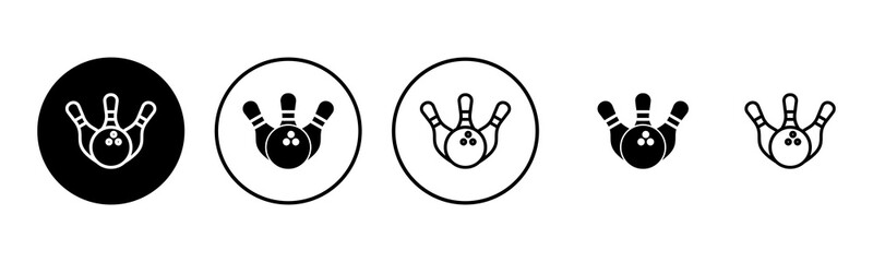 Bowling icon set illustration. bowling ball and pin sign and symbol.