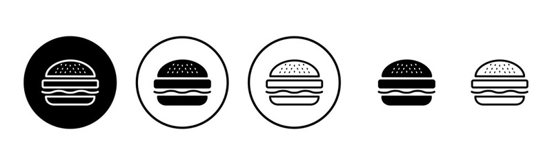 Burger icon set illustration. burger sign and symbol. hamburger