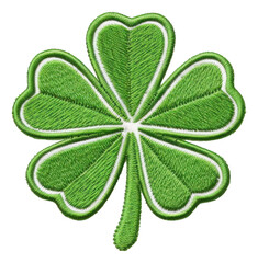 Shamrock embroidery patch isolated.