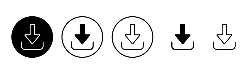 Download icon set illustration. Download sign and symbol