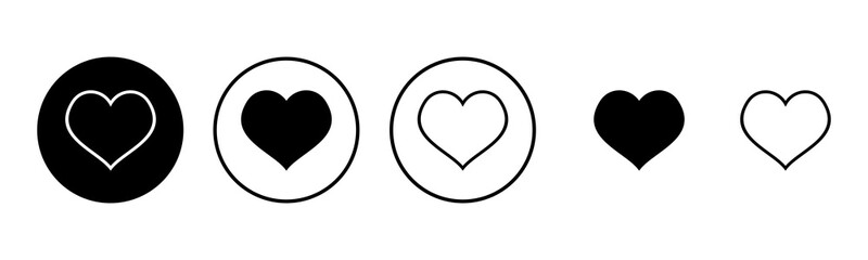 Love icon set illustration. Heart sign and symbol. Like icon vector.