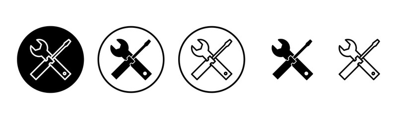 Repair tools icon set illustration. tool sign and symbol. setting icon. Wrench and screwdriver. Service