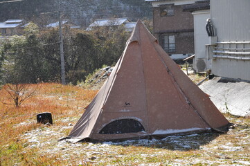 tent in the town