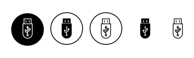 Usb icon set illustration. Flash disk sign and symbol. flash drive sign.