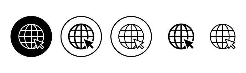 Web icon set illustration. go to web sign and symbol. web click icon. Global search icon