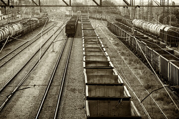A large railway transport hub for the transportation by freight cars of raw materials from mining...