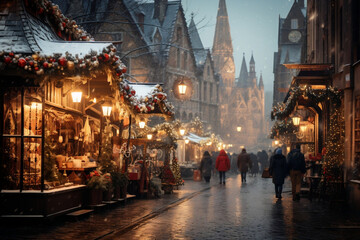Fototapeta na wymiar Enchanting Christmas Market Wonderland